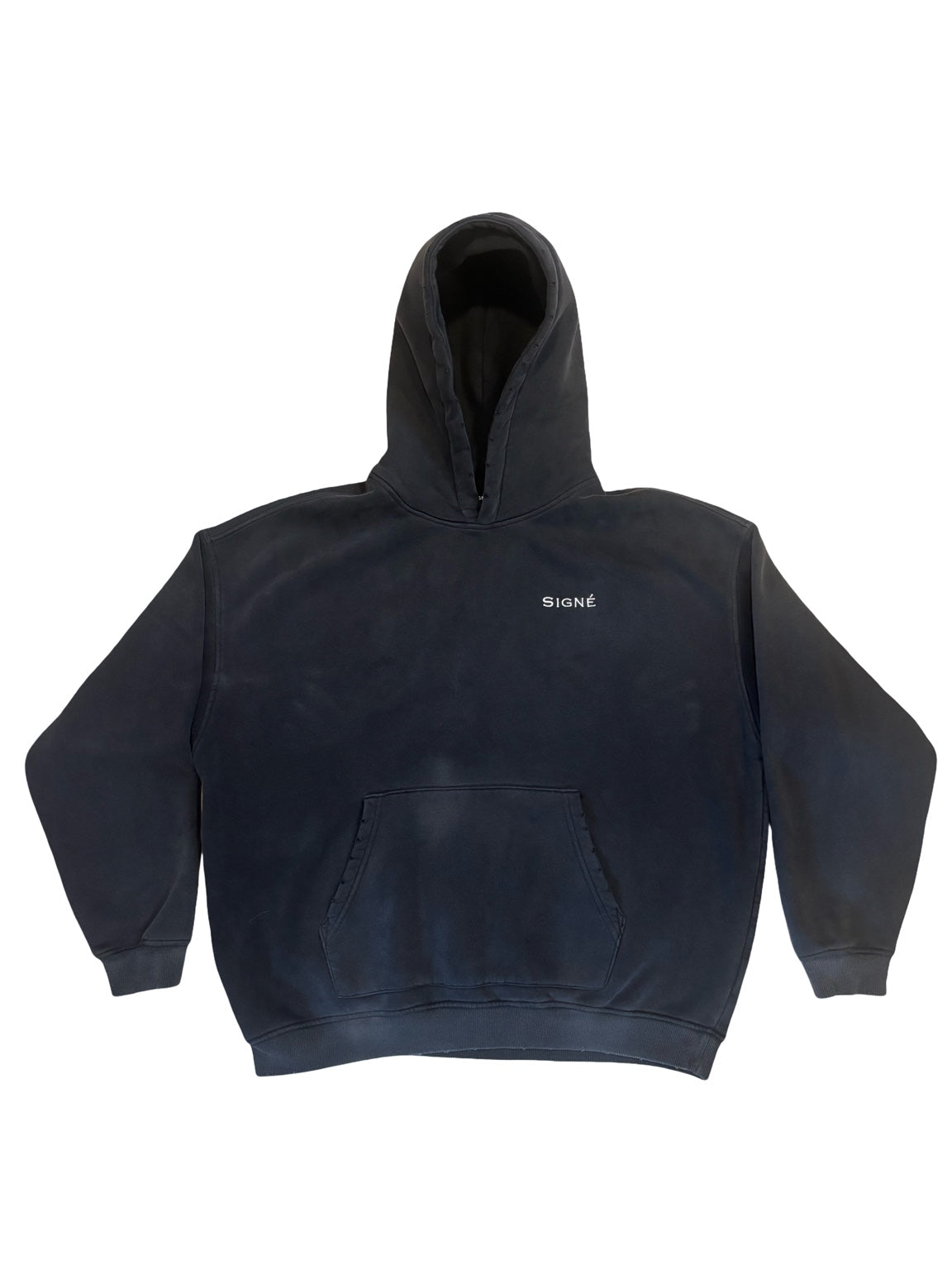 SIGNÉ Loose Acid Wash Hoodie — Black (Unisex)